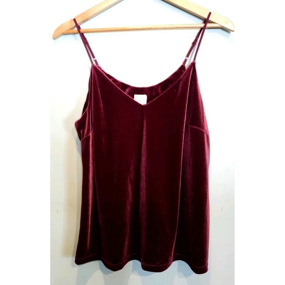 New Burgundy Velvet Cami Top A New Day Sz M